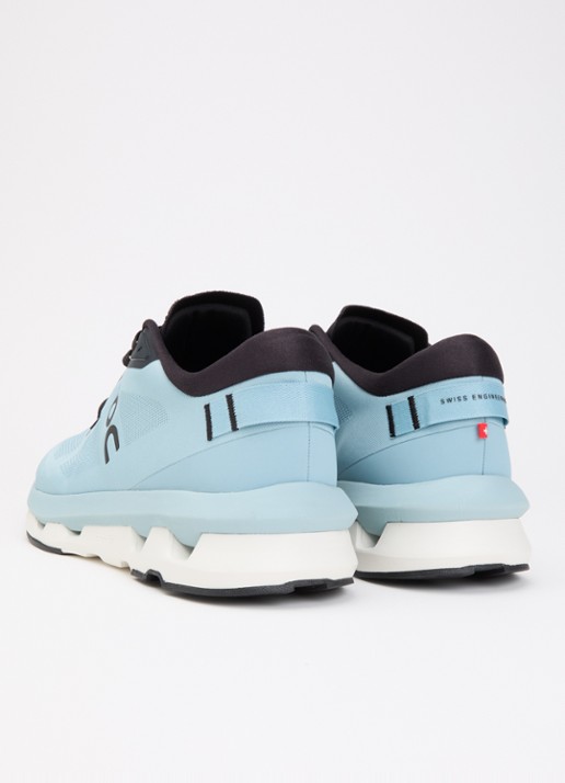 On Cloudzone sneaker met gebreid bovenwerk en logo - achterkant 5 turquoise