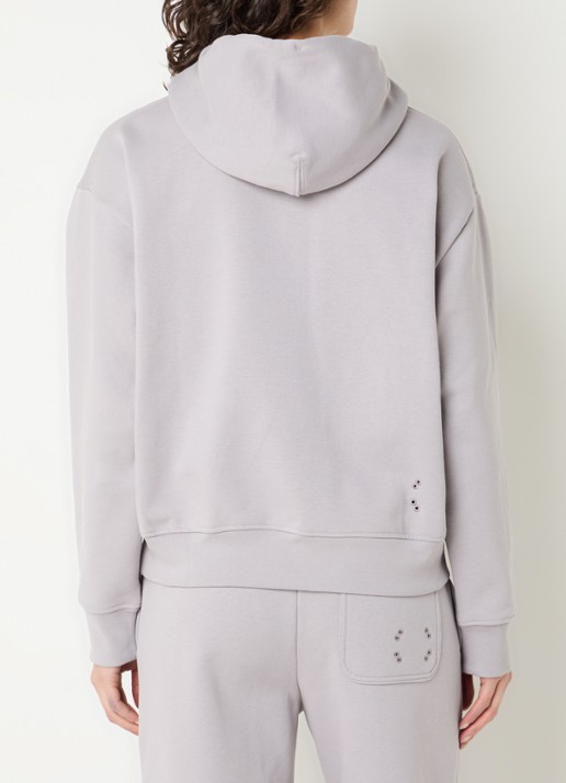 On Club Collective hoodie met logo - achterkant 3 taupe