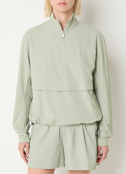 On Courtside Eaze pullover met halve rits - detail 3 lindegroen