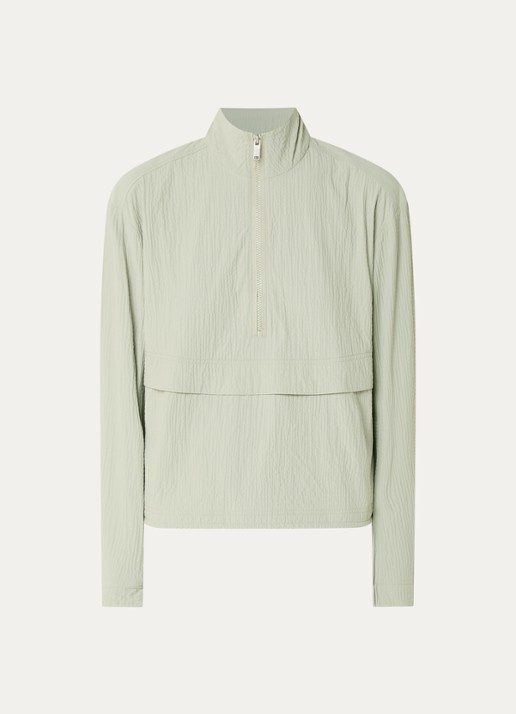 On Courtside Eaze pullover met halve rits - voorkant lindegroen