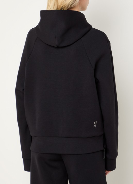On Focus hoodie met logo - achterkant 5 zwart
