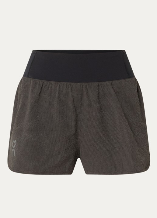 On Performance high waist loose fit trainingslegging met logo - voorkant 3 donkergrijs
