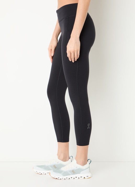 On Performance high waist skinny fit cropped trainingslegging met logo - detail 3 zwart