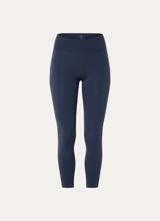 On Performance high waist skinny fit cropped trainingslegging met logo - voorkant 2 donkerblauw