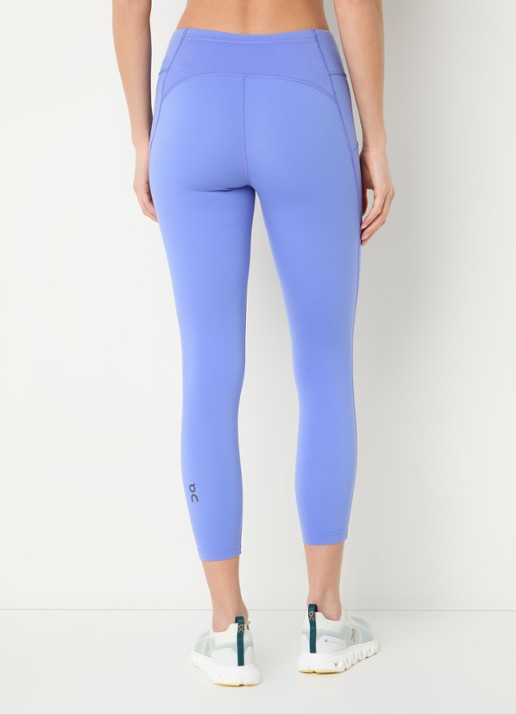On Performance high waist skinny fit cropped trainingslegging met logo - achterkant lichtblauw