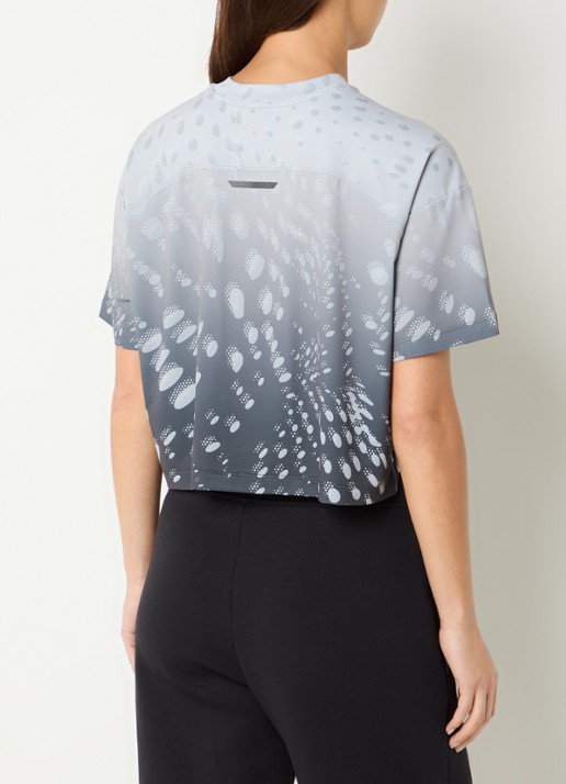On Performance trainings T-shirt met print - achterkant bruin