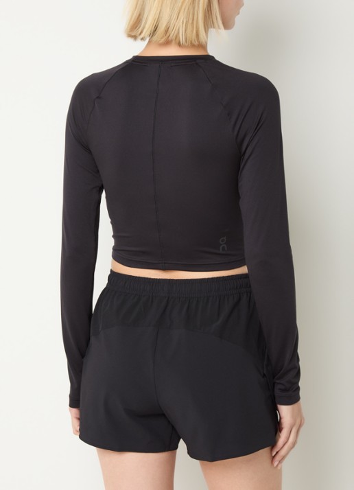 On Studio cropped trainings longsleeve - achterkant zwart