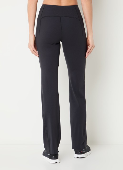 On Studio high waist flared fit trainingslegging met logo - achterkant 3 zwart