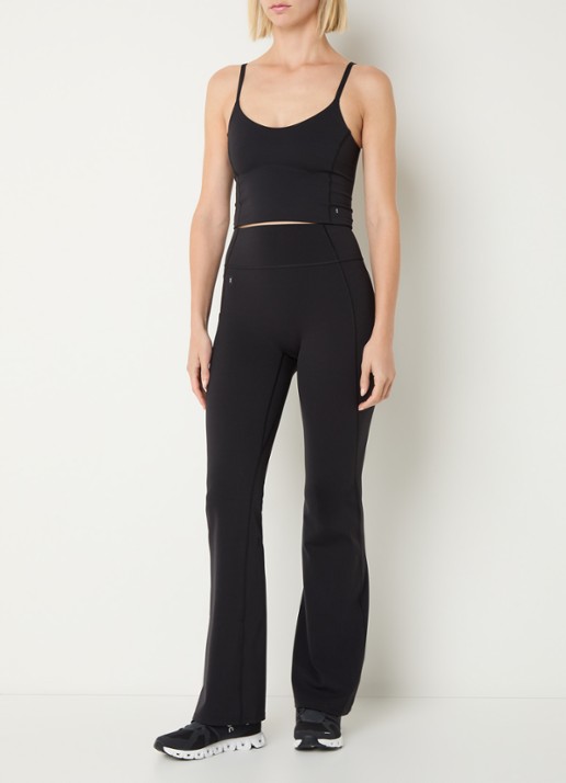 On Studio high waist flared legging met logo - voorkant 3 zwart