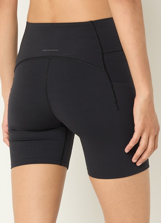 On Studio high waist skinny fit korte trainingslegging - achterkant 5 zwart