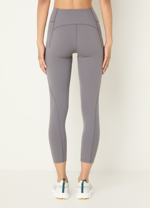 On Studio high waist skinny fit trainingslegging met logo - achterkant grijs