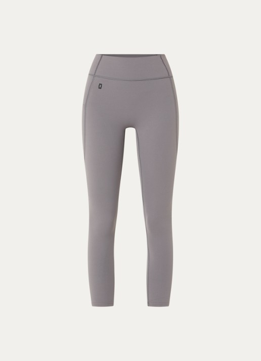 On Studio high waist skinny fit trainingslegging met logo - voorkant 4 grijs