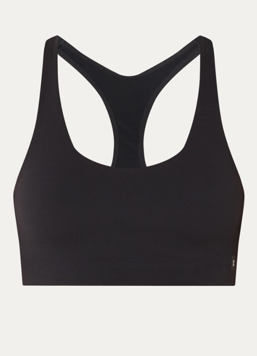 On Studio Racerback sport bh met light support en uitneembare vulling - voorkant zwart