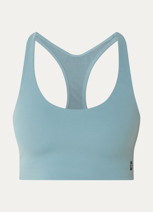 On Studio Racerback sport bh met light support en uitneembare vulling - voorkant blauw