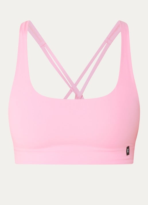 On Studio sport bh met light support - voorkant 2 zand