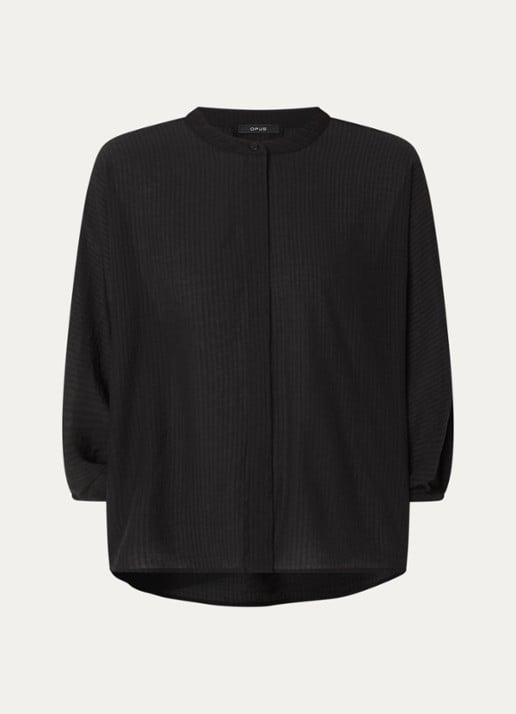 OPUS Blouse met ballonmouw - voorkant 3 zwart
