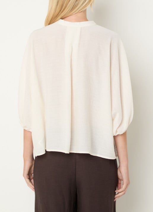 OPUS Blouse met ballonmouw - achterkant 4 gebroken wit