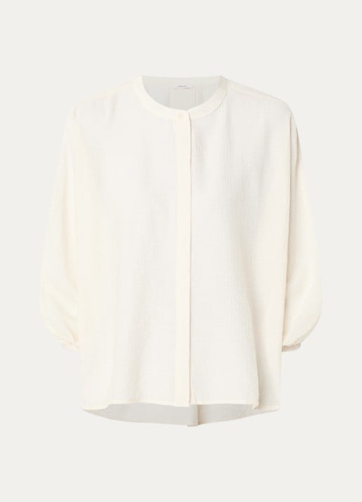 OPUS Blouse met ballonmouw - voorkant gebroken wit