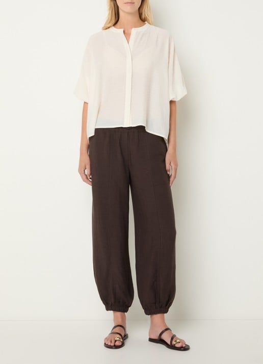 OPUS Blouse met ballonmouw - voorkant 2 gebroken wit