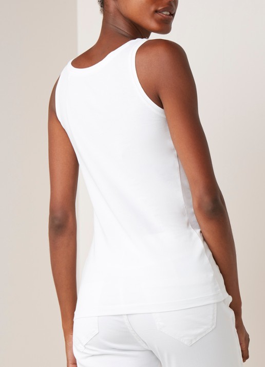 OPUS Daily tanktop van katoen met ronde hals - achterkant 4 wit