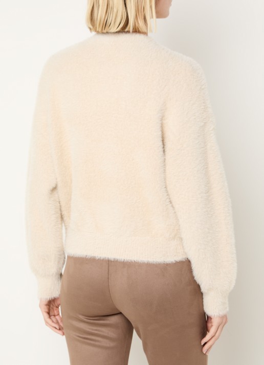OPUS Dores grofgebreid vest met steekzakken - achterkant 4 beige