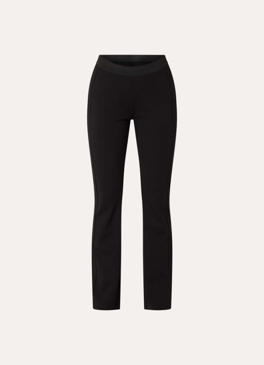 OPUS Erja high waist flared legging met stretch - voorkant zwart
