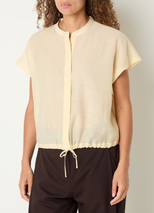 OPUS Fadell semi-transparante blouse met trekkoord