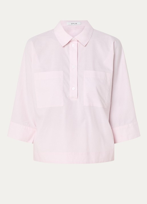 OPUS Fadessa blouse met kraag - voorkant 2 roze
