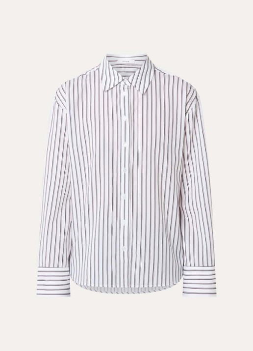 OPUS Fapo blouse met streepprint - voorkant wit