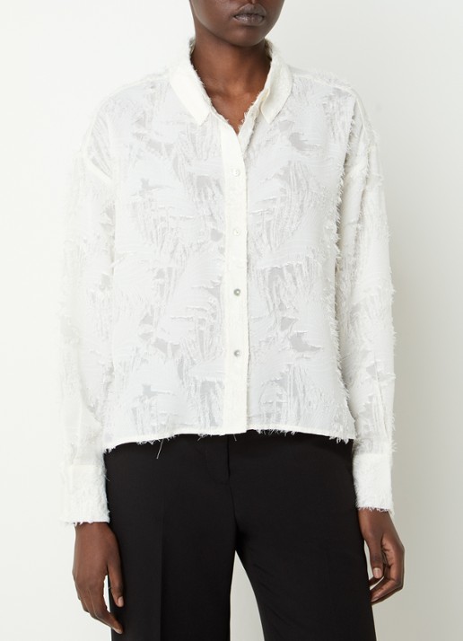 OPUS Fenima semi-transparante blouse met structuur