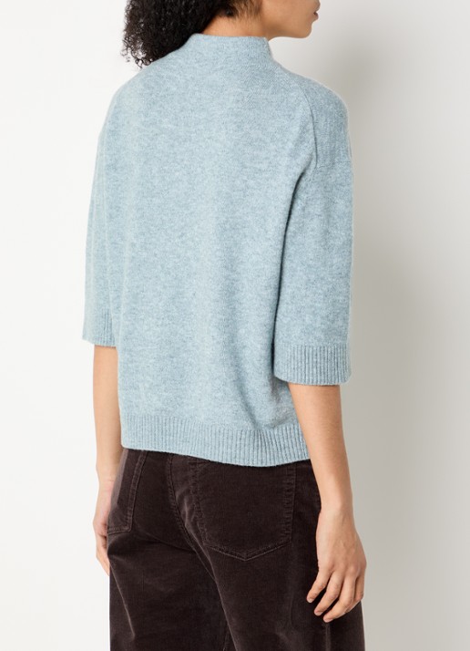 OPUS Fijngebreide pullover in wolblend - achterkant 4 staalblauw