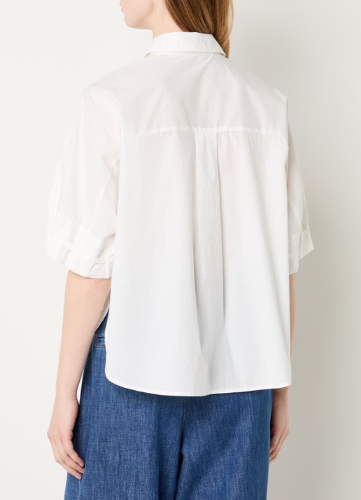 OPUS Finoa blouse met korte mouw - achterkant 3 wit