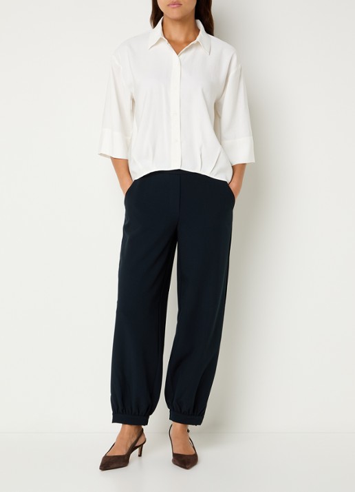 OPUS Fotori blouse met plooidetail - voorkant 4 wit