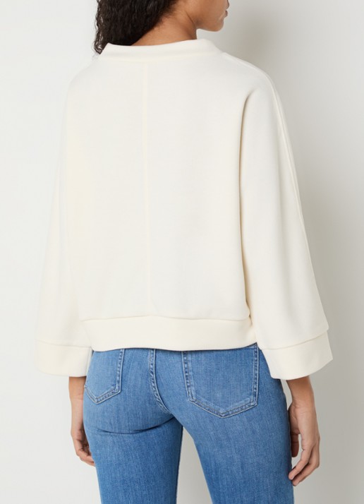 OPUS Gitani sweater met boothals - achterkant 4 gebroken wit