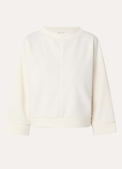 OPUS Gitani sweater met boothals - voorkant 2 gebroken wit