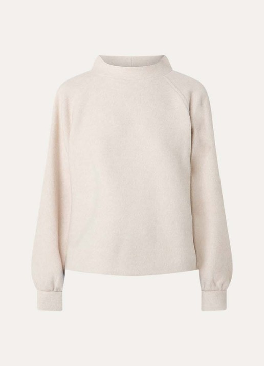 OPUS Grapina sweater met opstaande kraag - voorkant 3 ivoor