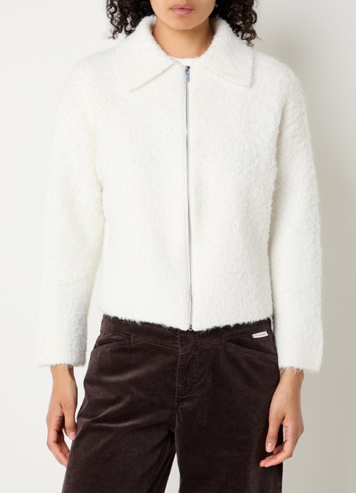 OPUS Grofgebreid vest in wolblend