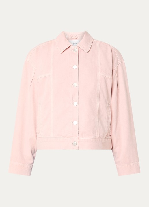 OPUS Hemali spijkerjas met steekzakken - voorkant 3 roze