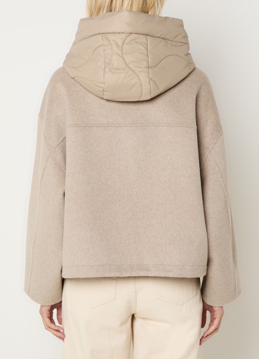 OPUS Hikone jack in wolblend - achterkant beige