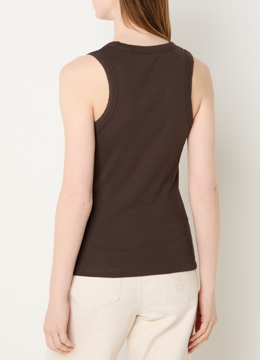 OPUS Ilesso tanktop met stretch - achterkant 3 donkerbruin