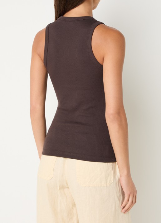 OPUS Ilesso tanktop met stretch - achterkant 4 bruin