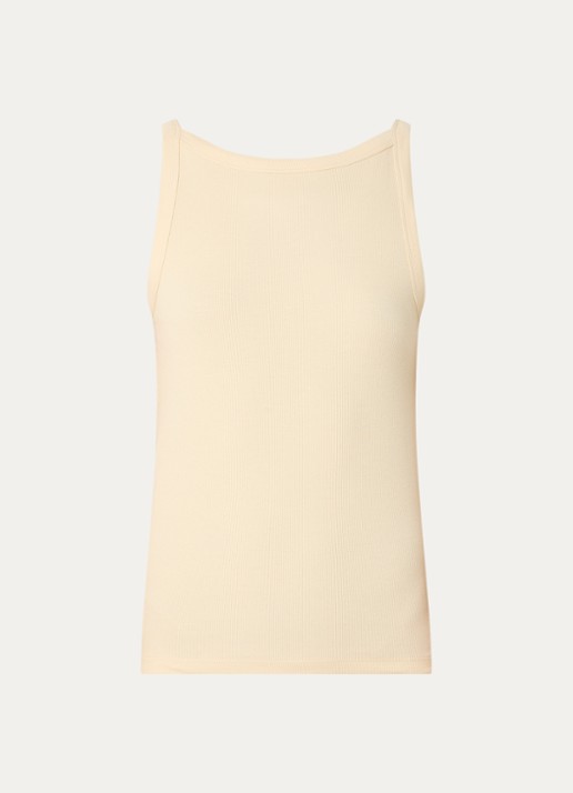 OPUS Izli tanktop met ribstructuur - voorkant 2 geel