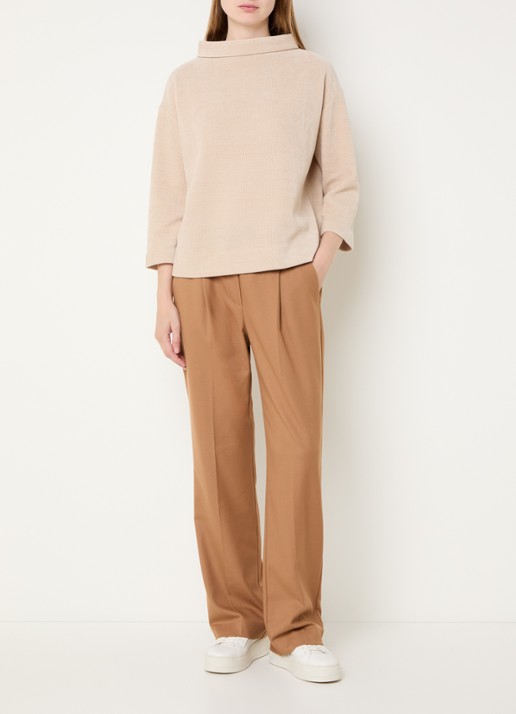 OPUS Macie vibe high waist pantalon - voorkant 2 camel