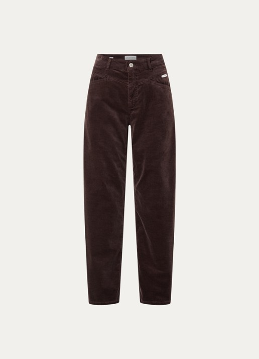 OPUS Mari Cosmo mid waist balloon fit jeans met steekzakken - voorkant 2 bruin