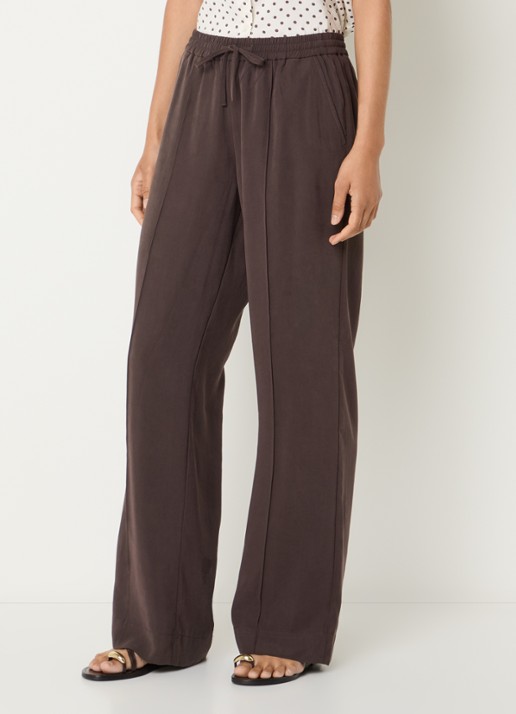 OPUS Marou mid waist loose fit broek met steekzakken
