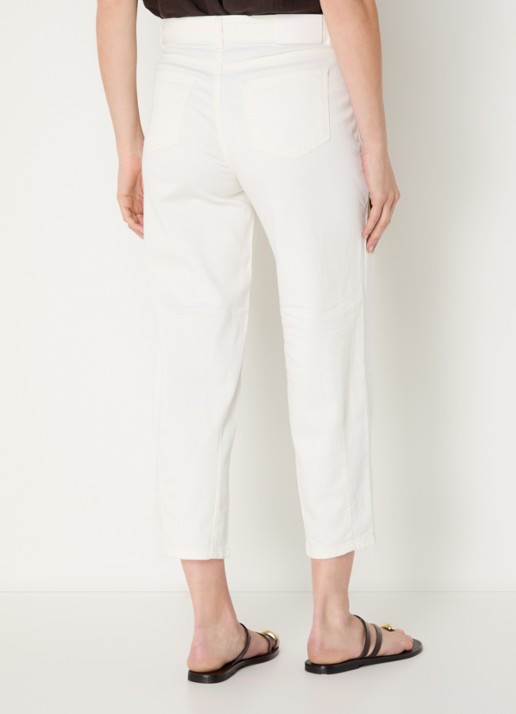 OPUS Melly high waist straight leg cropped jeans met gekleurde wassing - achterkant 5 gebroken wit