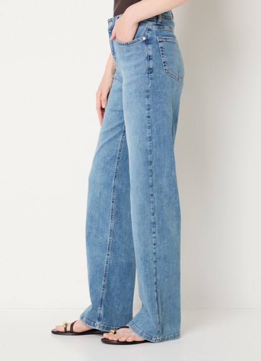 OPUS Melly Modern mid waist straight leg jeans met medium wassing - detail 2 indigo
