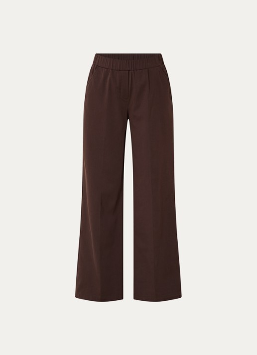 OPUS Mucia high waist straight fit broek met steekzakken - voorkant 2 bruin