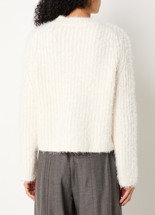 OPUS Pontes grofgebreide trui in alpaca wolblend - achterkant 2 gebroken wit