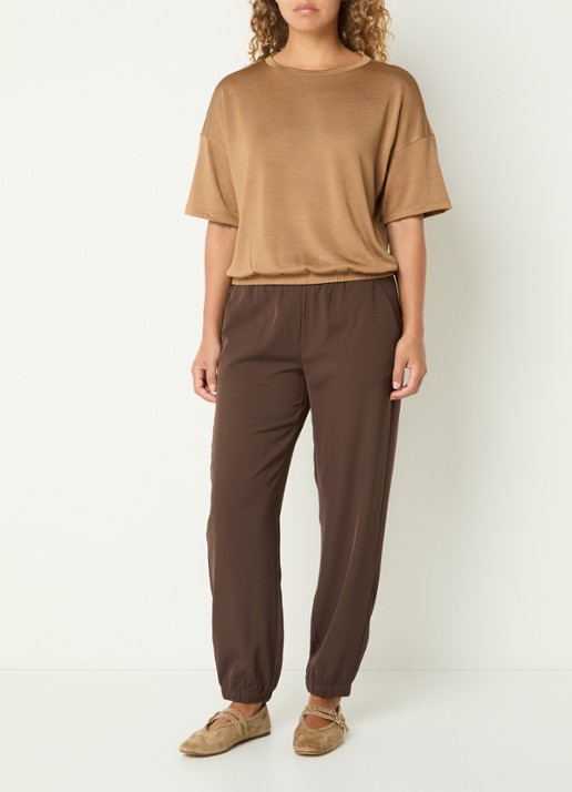 OPUS Salien T-shirt met ronde hals - voorkant 3 camel